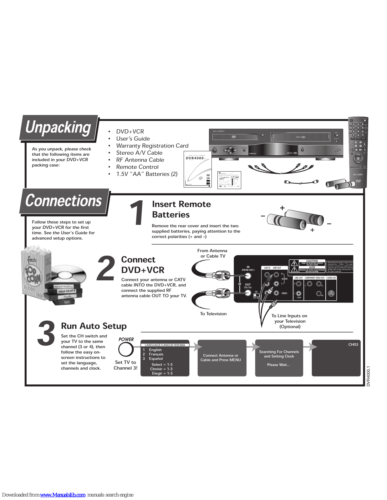 Samsung DVR4000D Quick Setup Manual