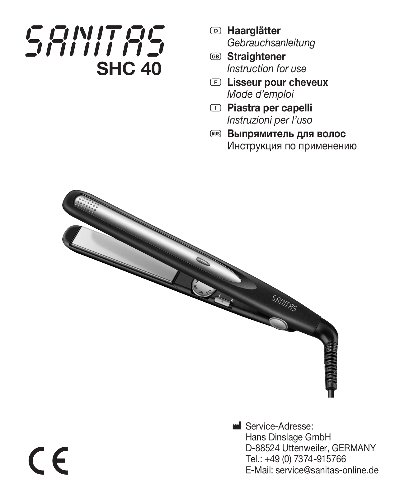 Sanitas SHC 40 User Manual