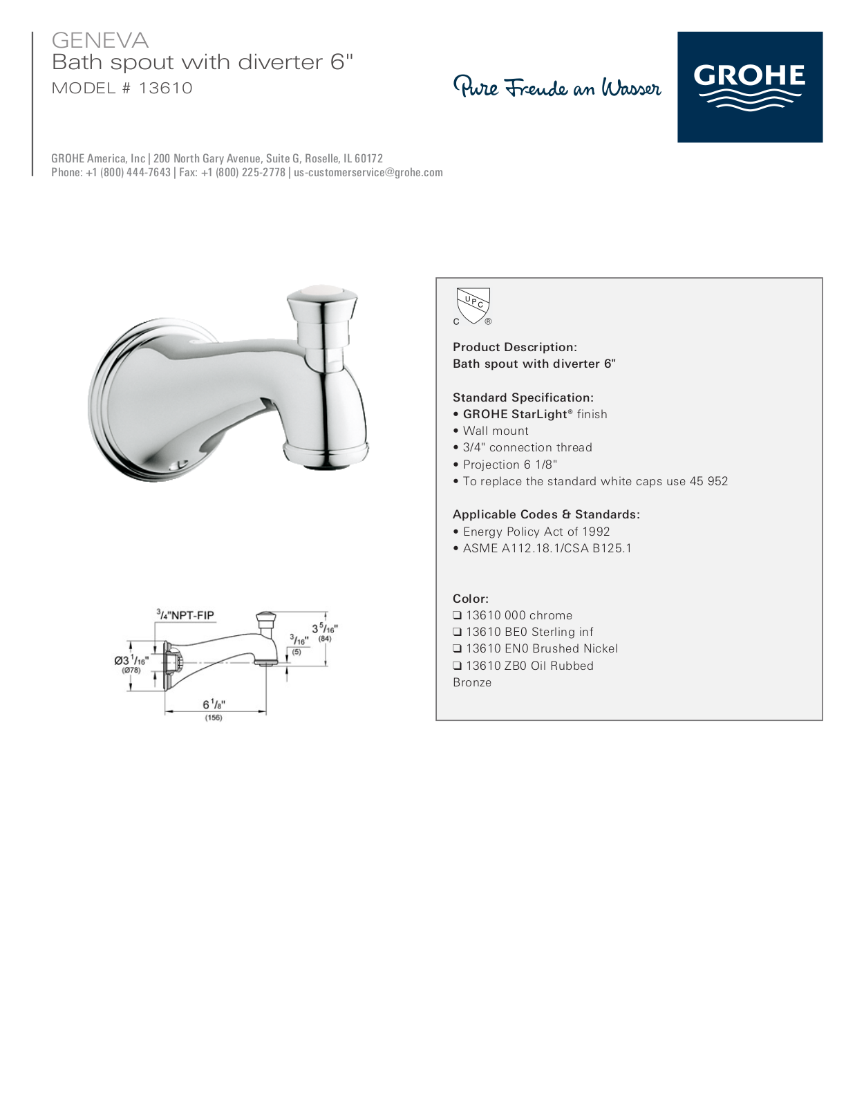 GROHE GRH2141 Specifications - ManualMachine.com
