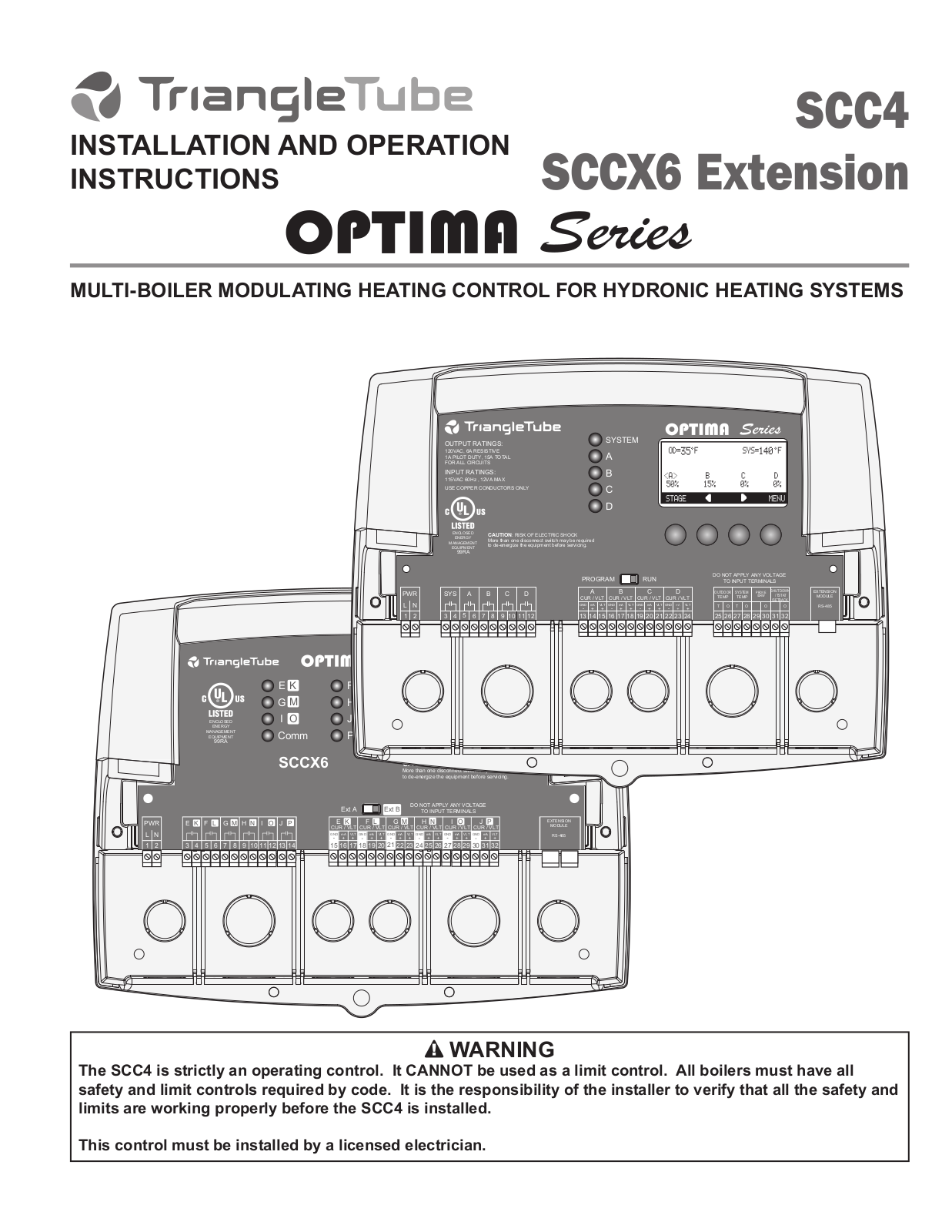 TriangleTube Optima Series, SCC4, SCCX6 Extension Installation & Operation Instructions - ManualMachine.com