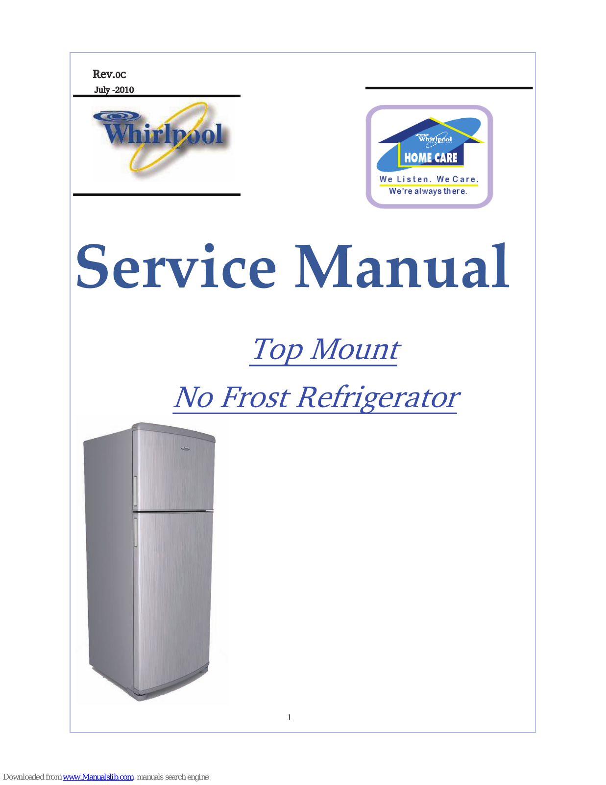 Whirlpool WRID41TW, WRID41TS, WRID45TW, WRID45TS, WRID41TC Service Manual