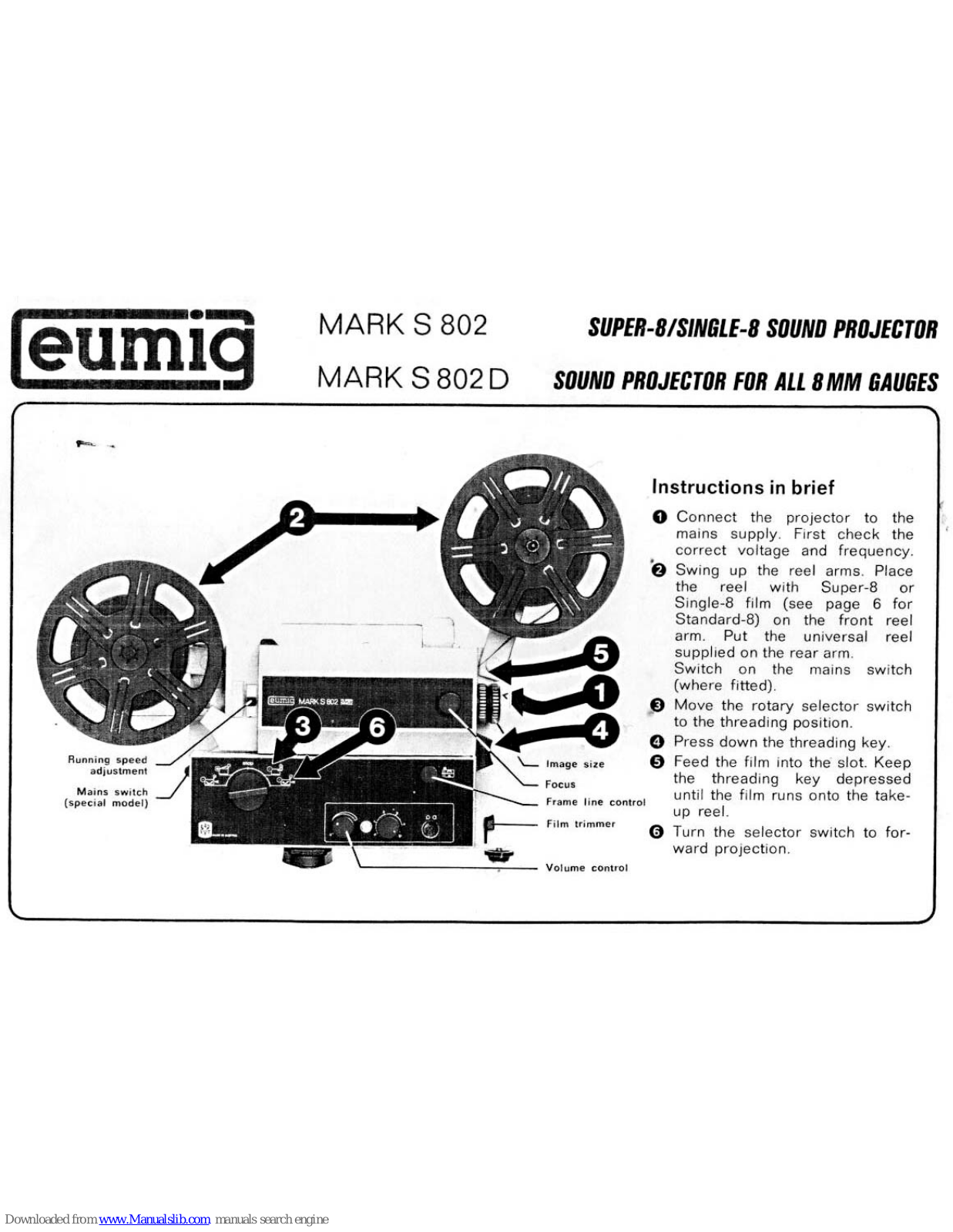 Eumig MARK S 802, MARK S 802D User Manual - ManualMachine.com