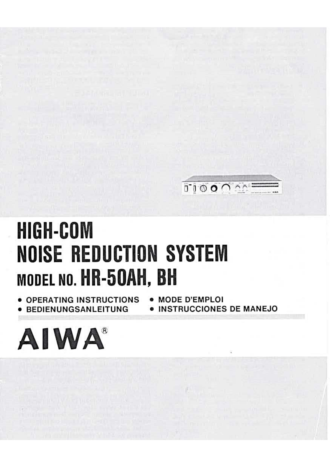 Aiwa HR-50BH, HR-50AH Owners Manual