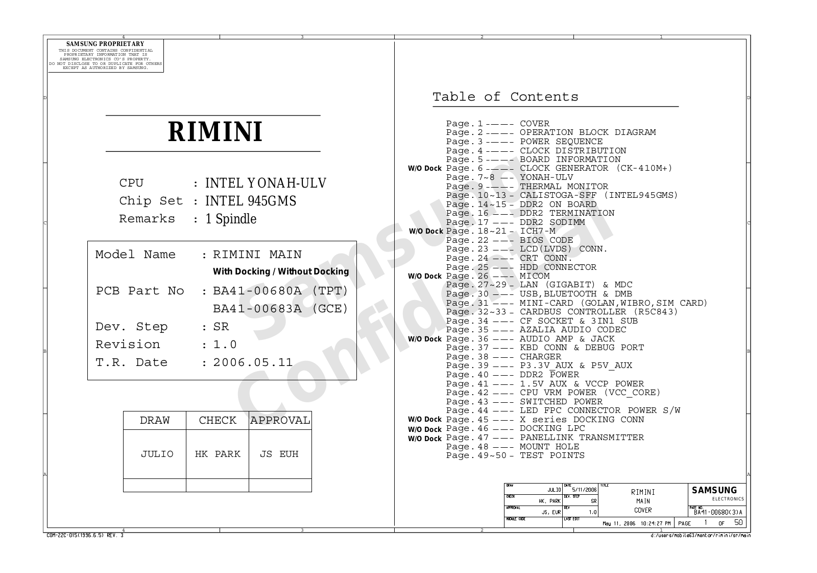 SAMSUNG NP-Q40C001 System Schematic Diagram