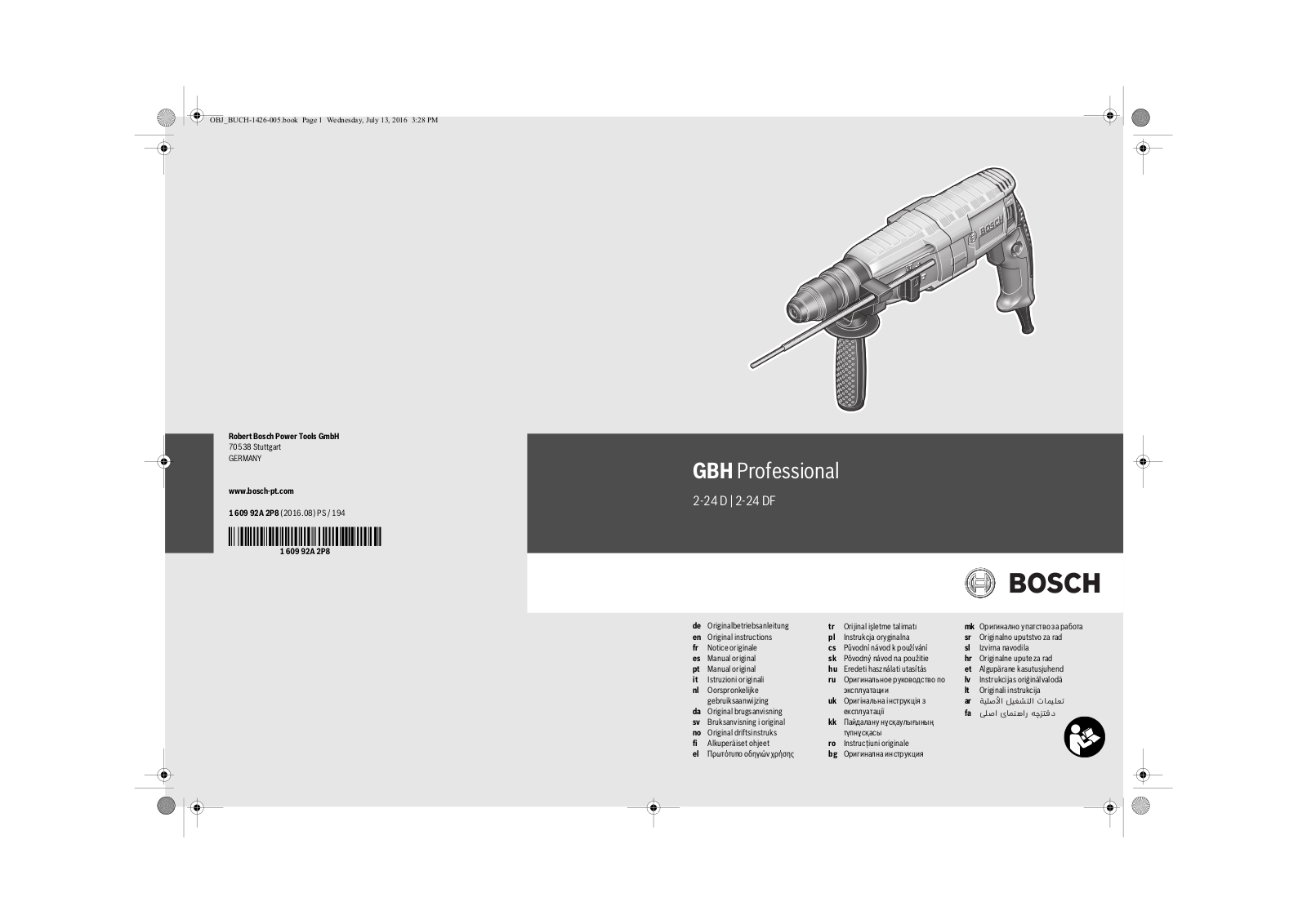 Bosch GBH 2-24 DF User Manual