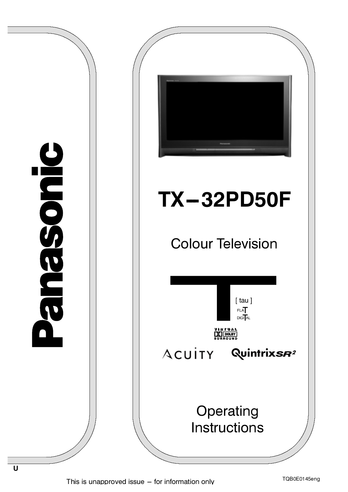 Panasonic TX-32PD50F User Manual