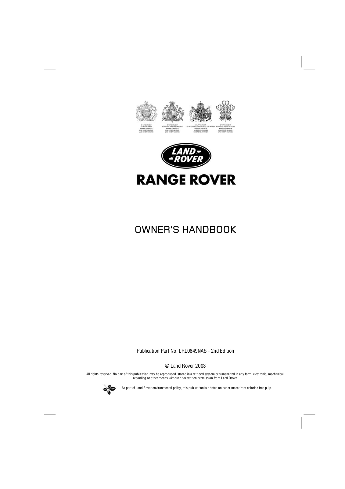 Rover 2004 Owner Manual