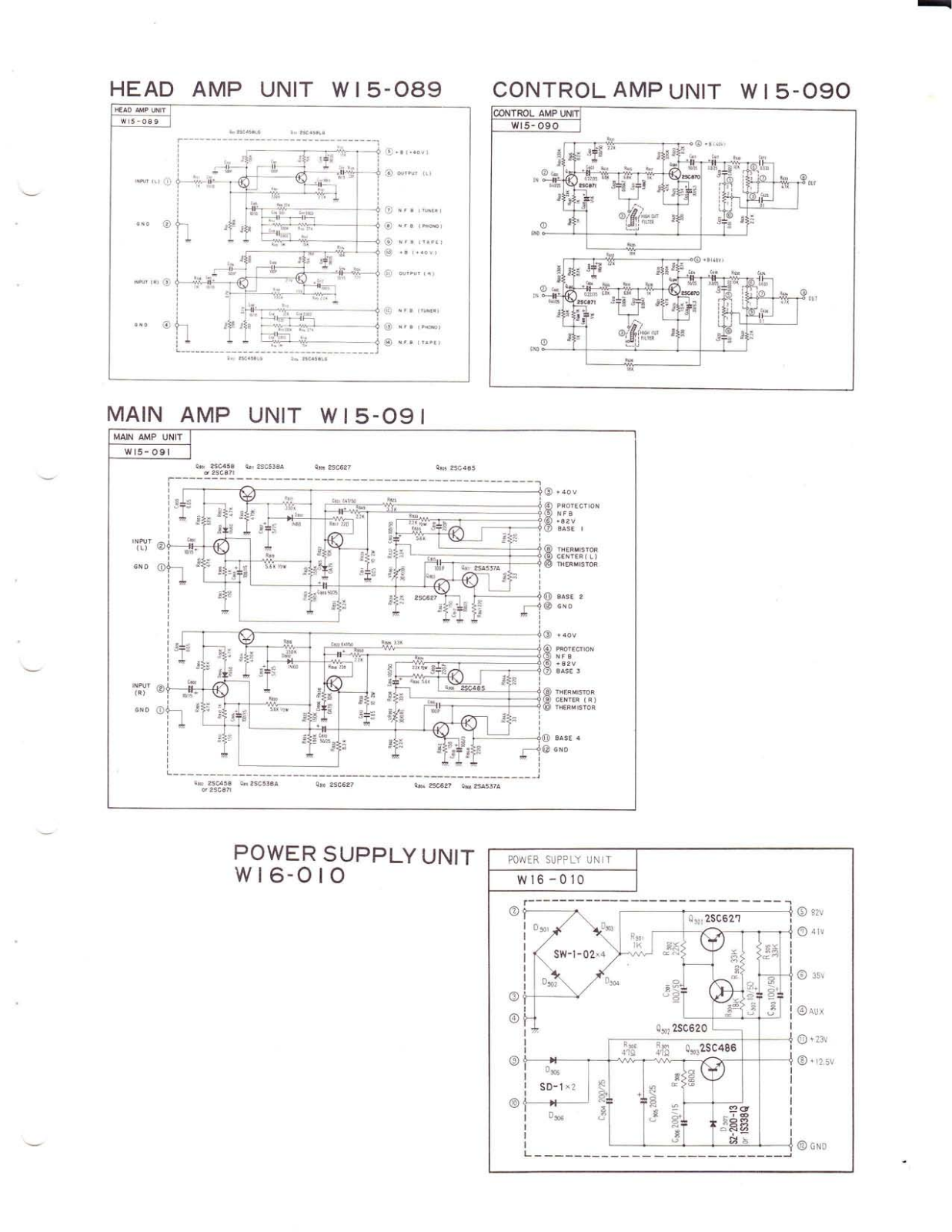 Pioneer W15-089, W15-090, W15-091, W16-010 Schematic