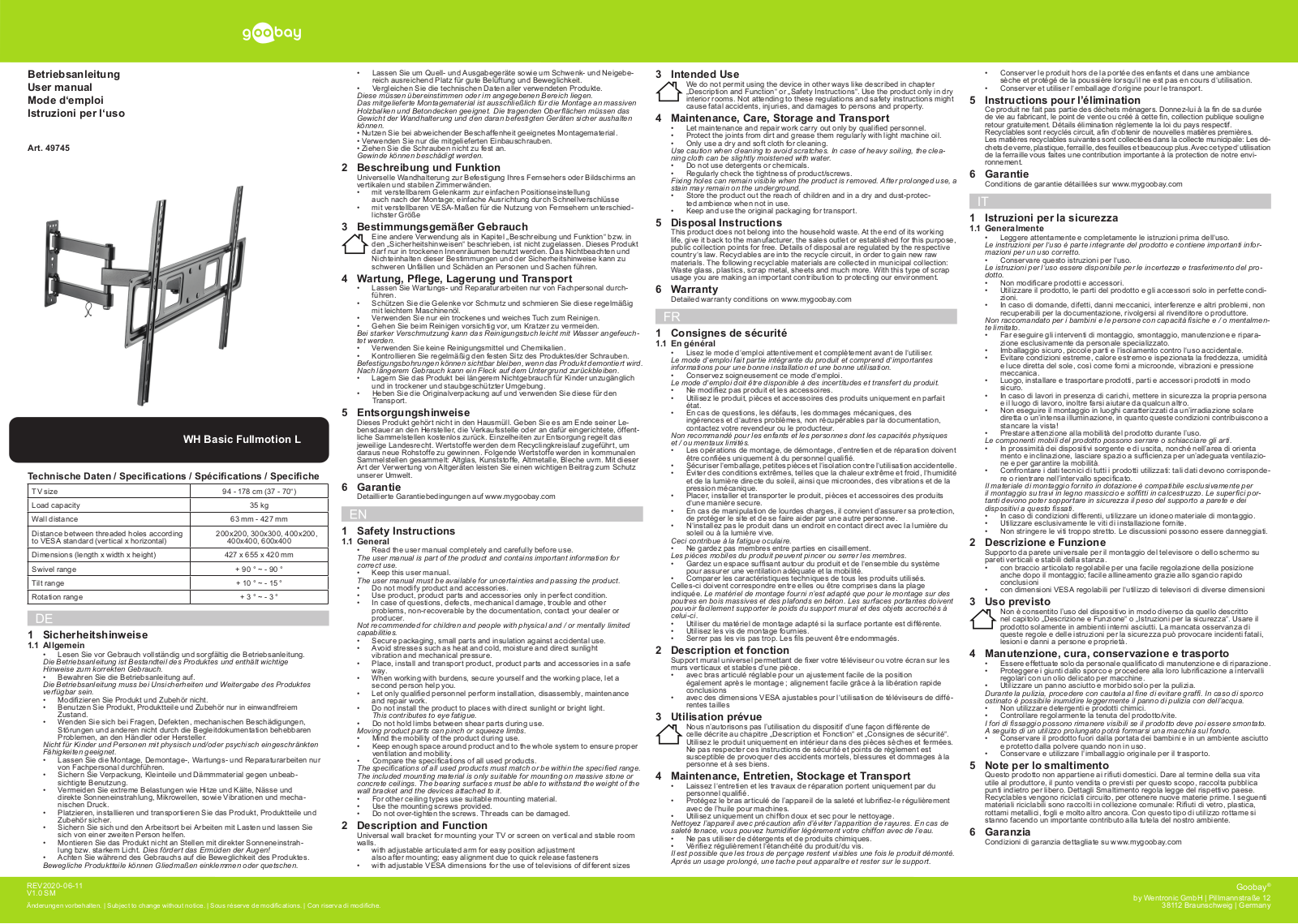 GOOBAY 49745 Datasheet - ManualMachine.com