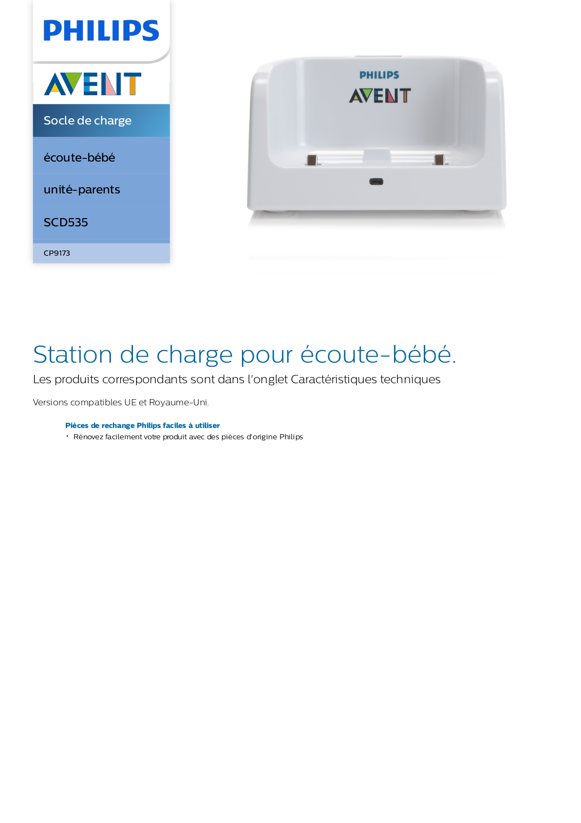 Philips CP9173 product sheet