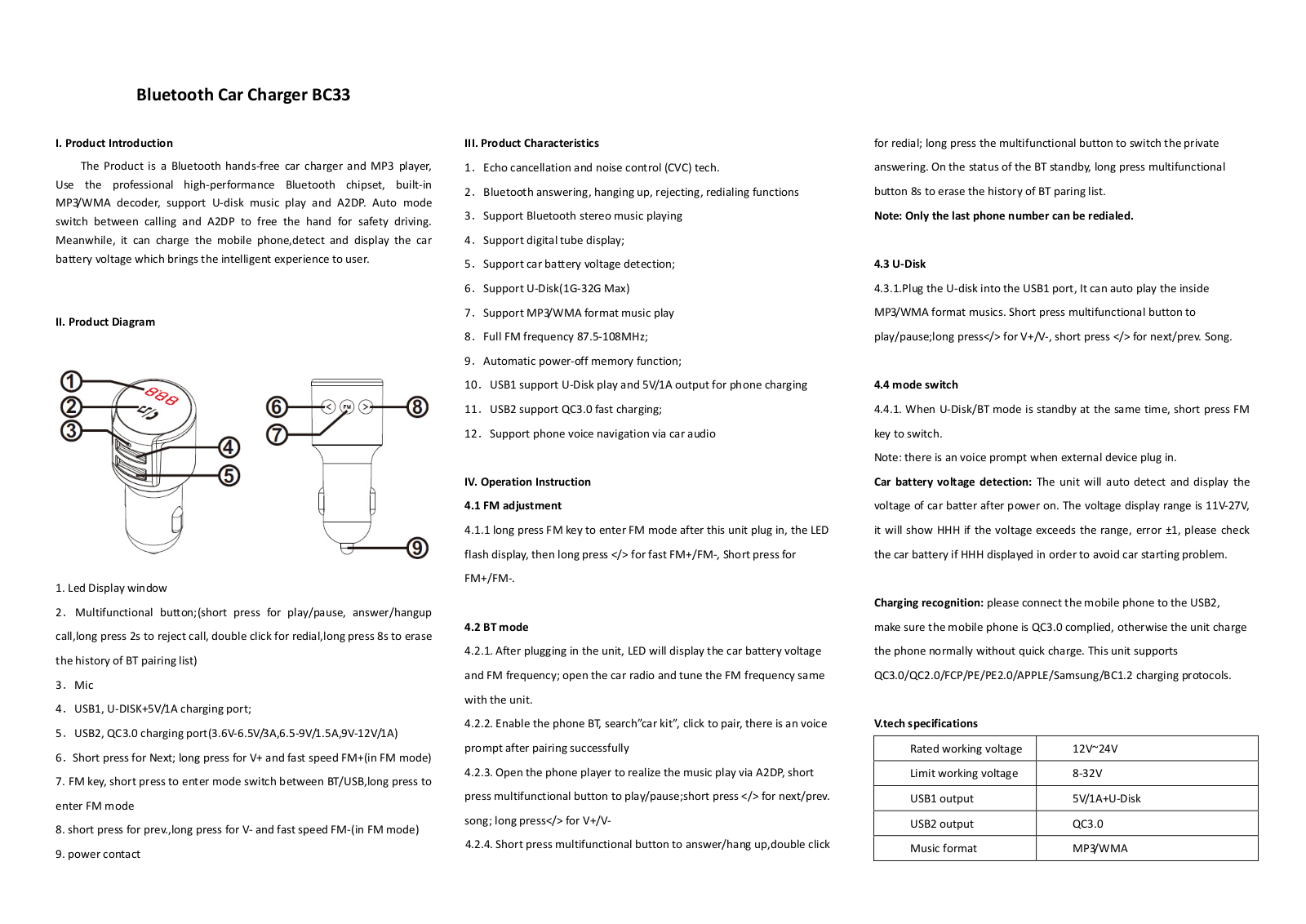 VTIN TECHNOLOGY BH219A User Manual