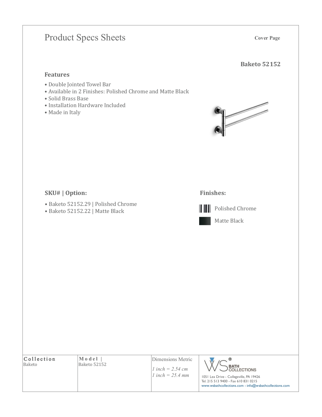 WS Bath Collections WSO1019 Specifications - ManualMachine.com