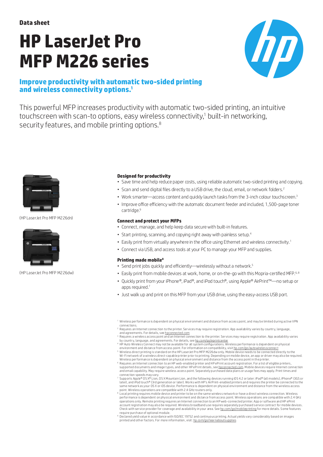 HP m226 Datasheet