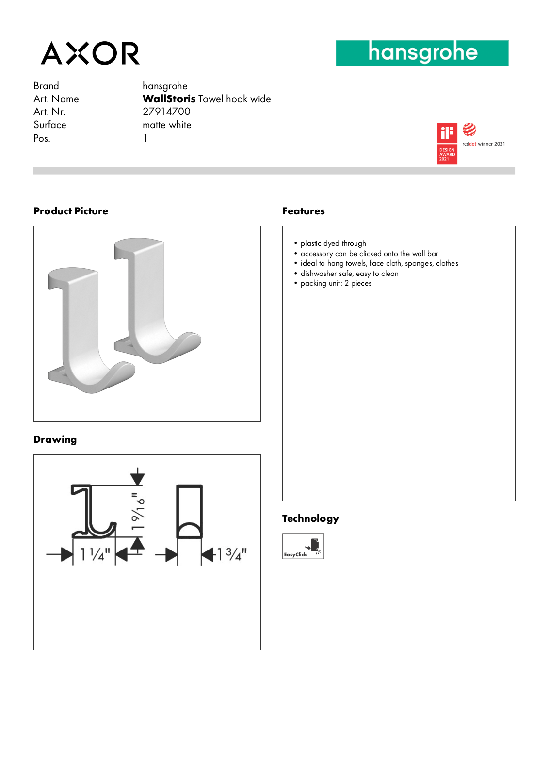 Hansgrohe GCDC2018 Specifications - ManualMachine.com