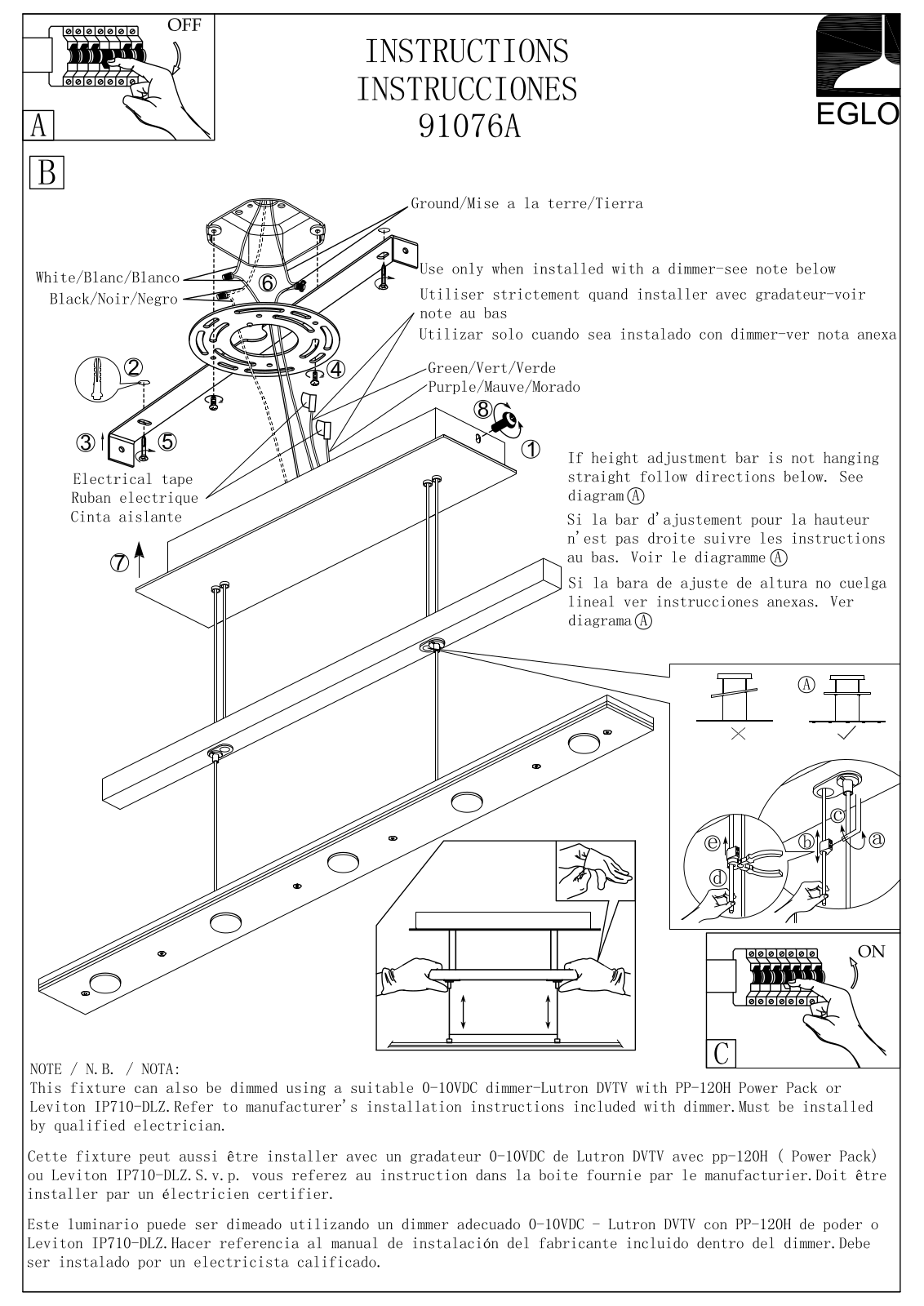 Eglo 91076A User manual