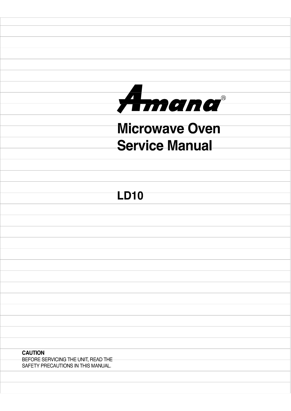 Amana Md10ss Service Manual