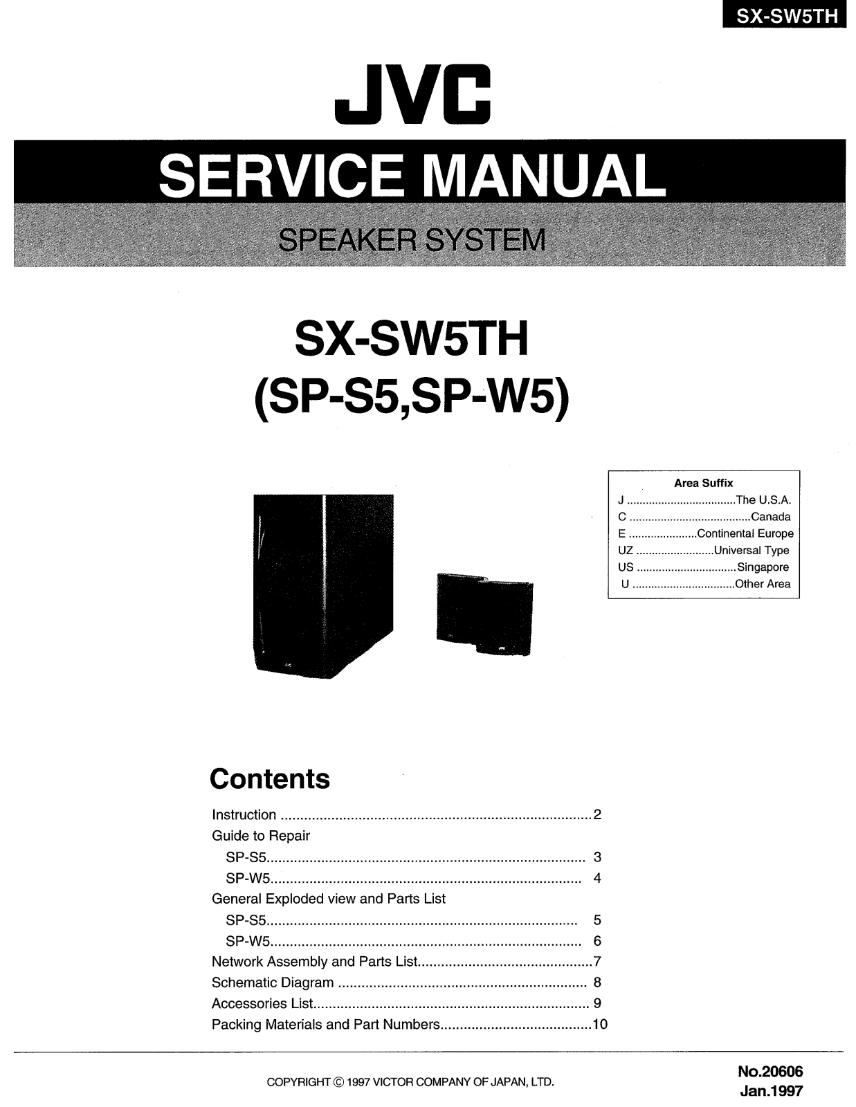 JVC SX-SW5TH Service Manual