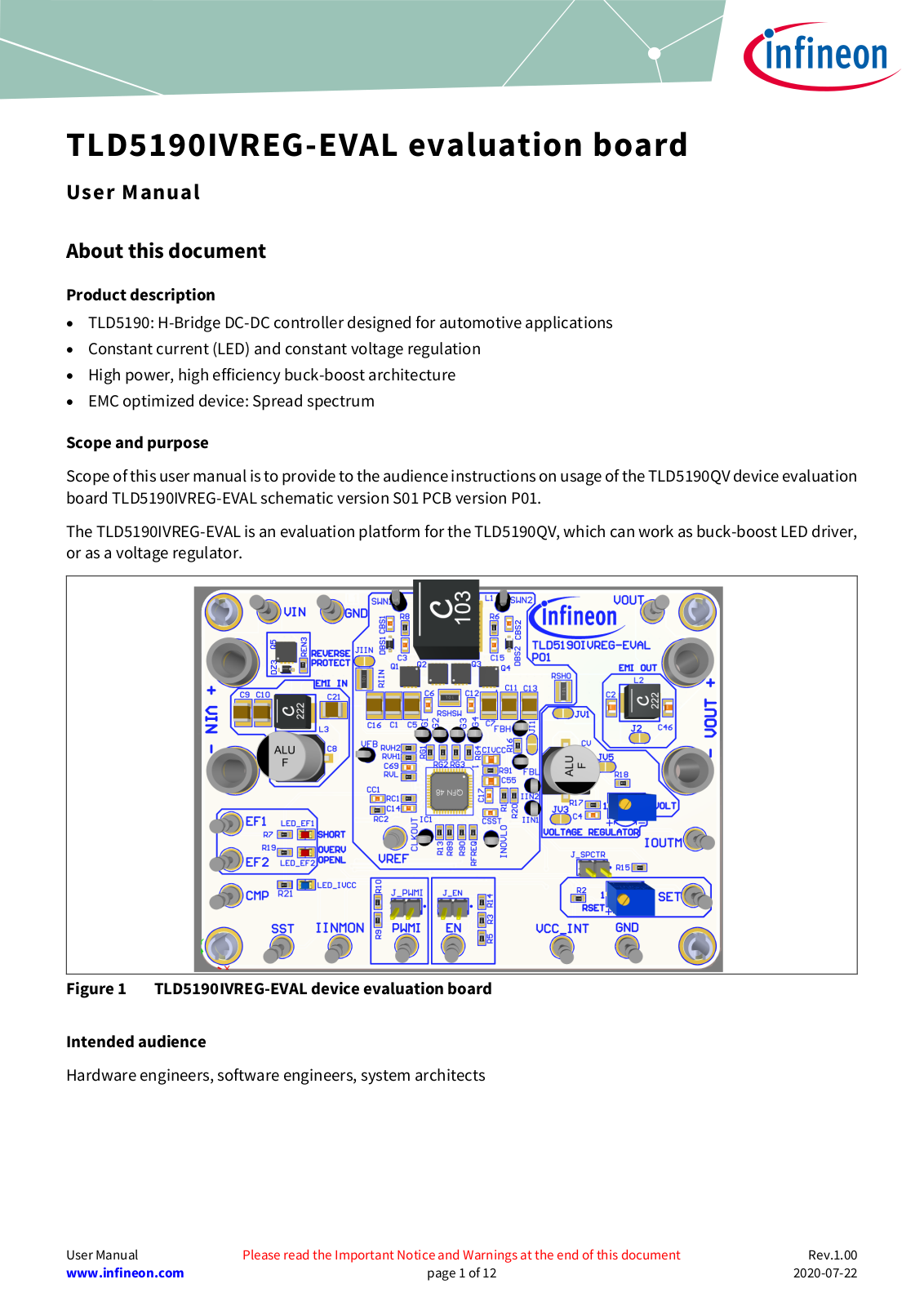 Infineon TLD5190IVREG-EVAL User Manual