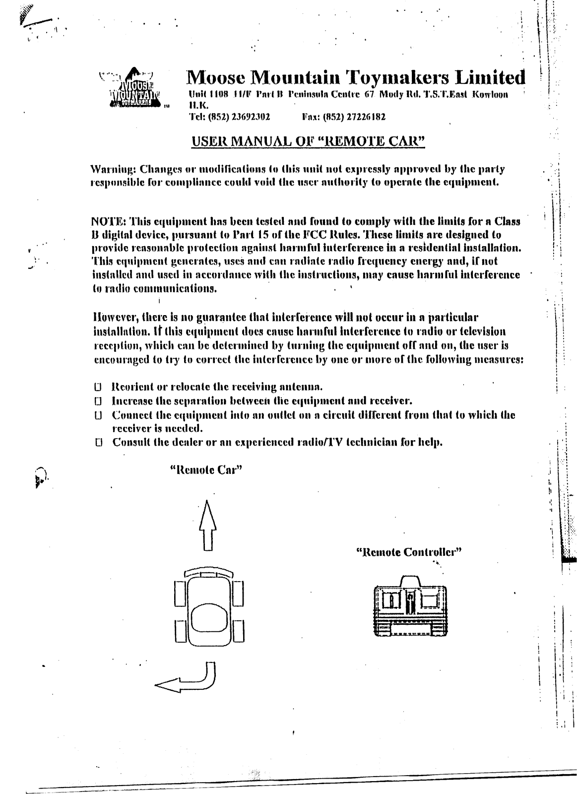 Moose Mountain Toymakers 5970 User Manual