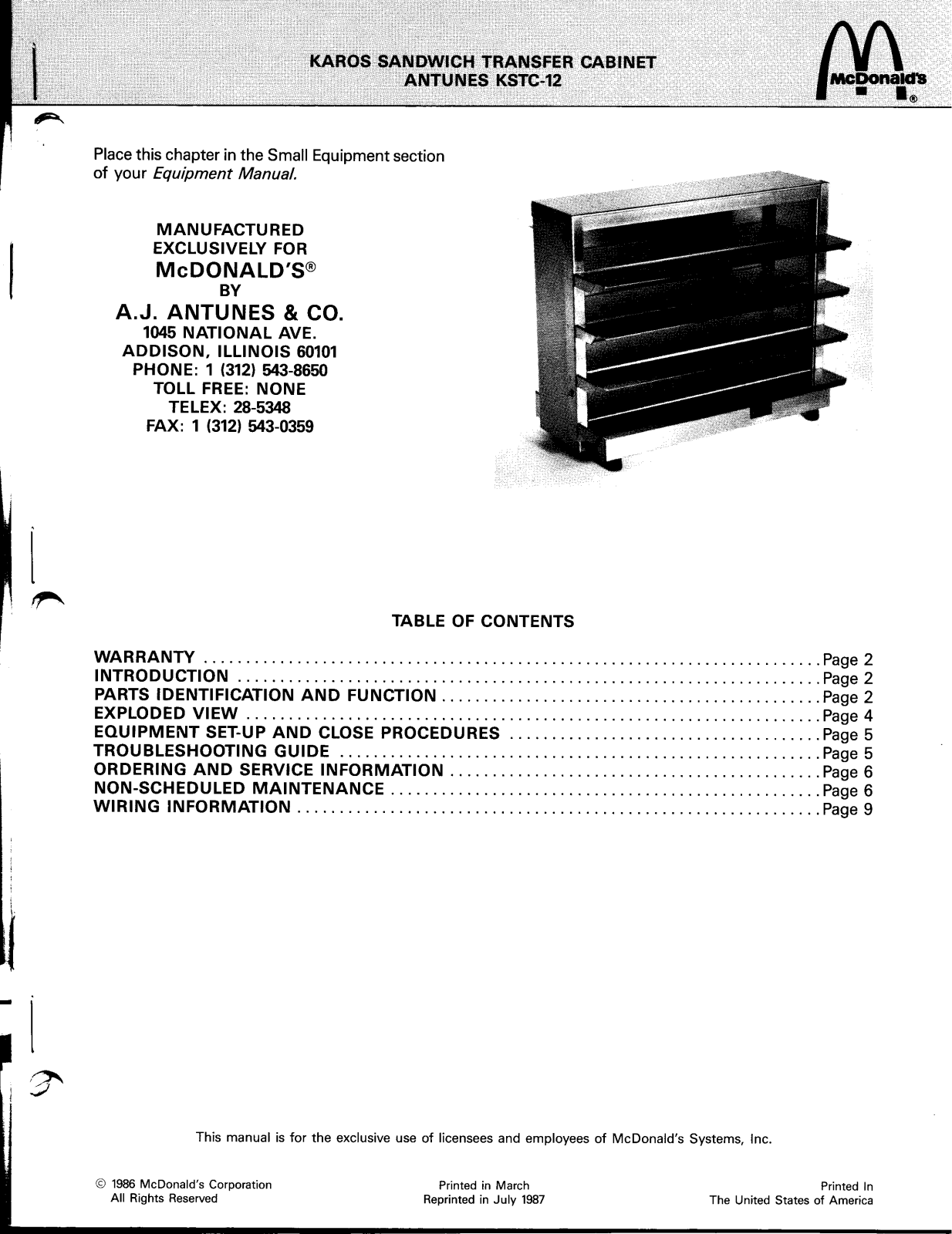 Antunes KSTC-12 Installation Manual