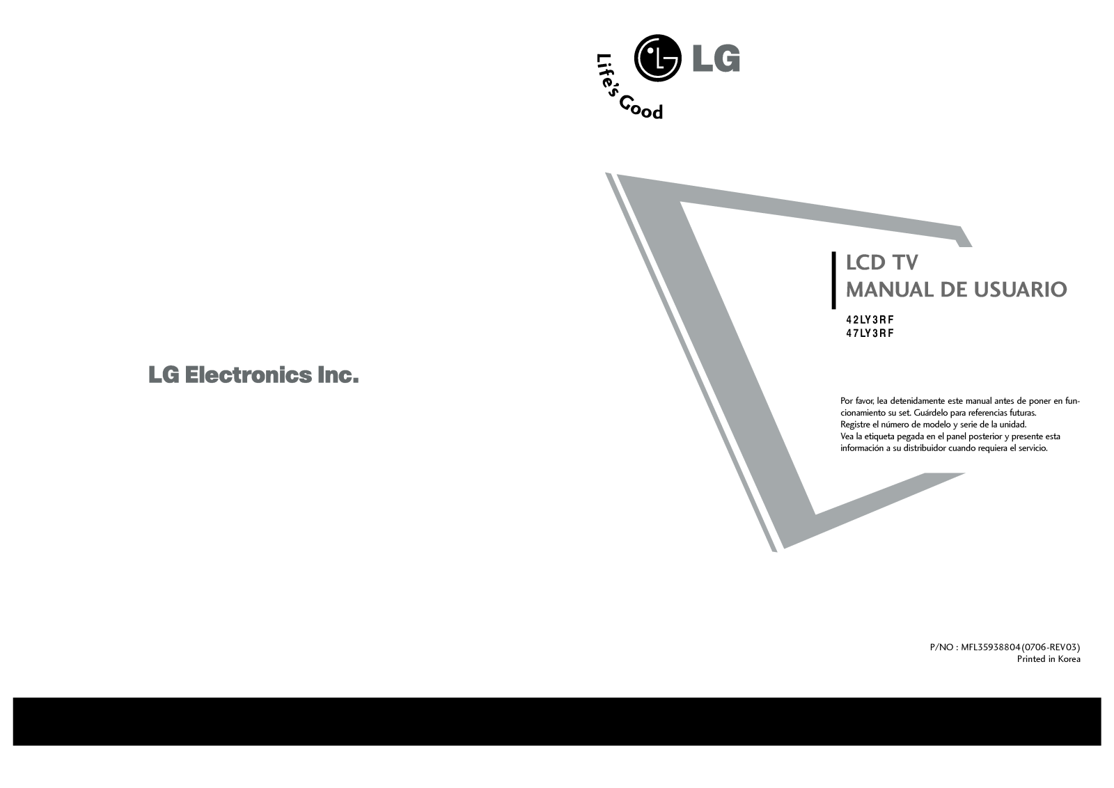 Lg 47LY3RF, 42LY3RF User Manual