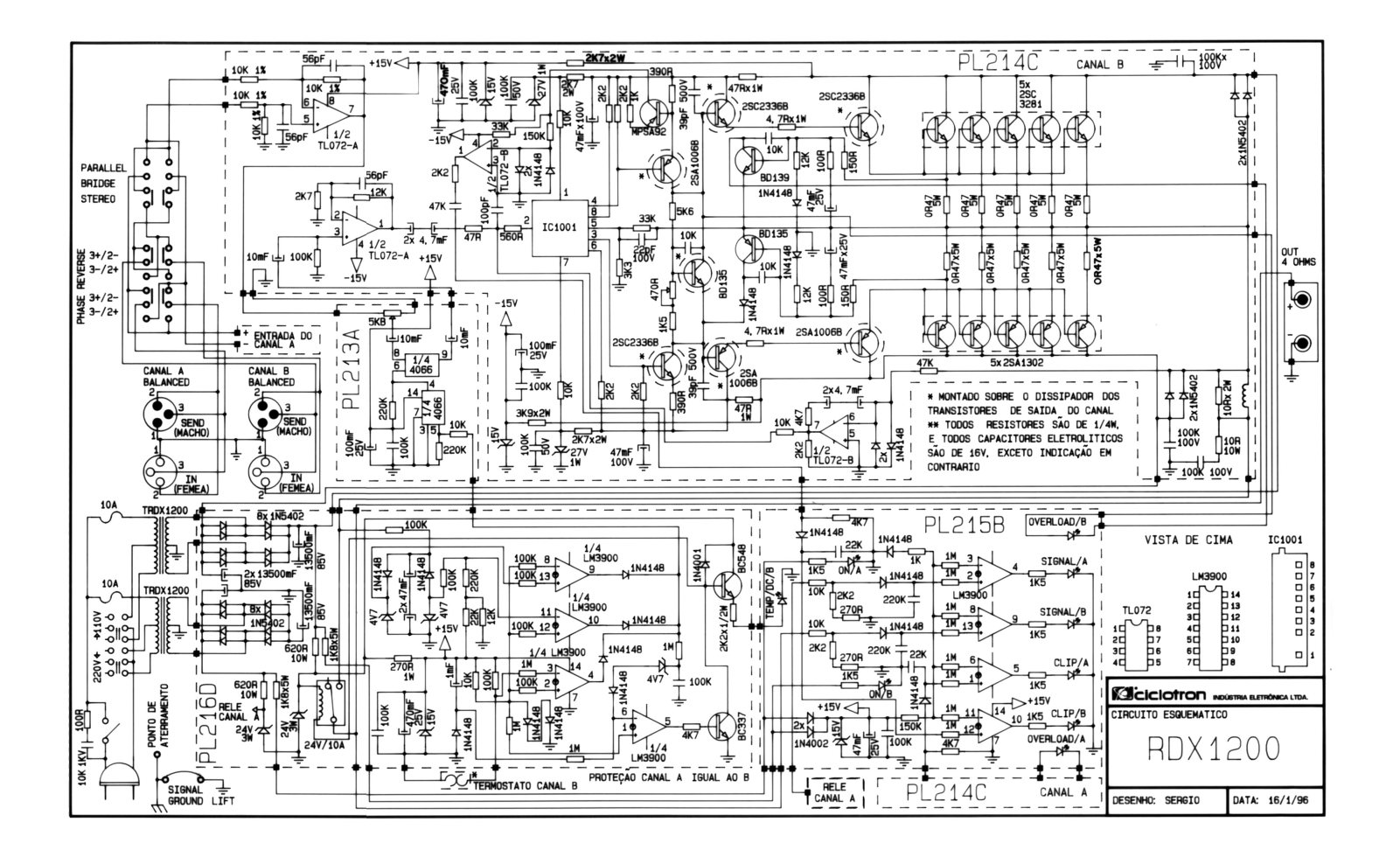 CICLOTRON RDX1200 Schematic