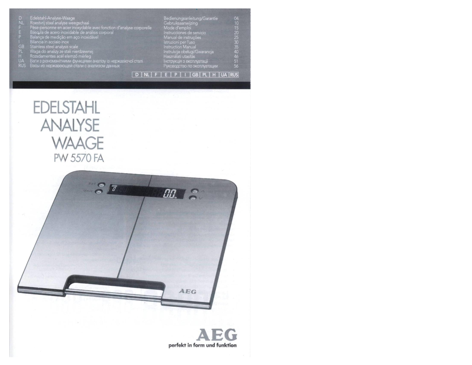 AEG PW 5570 FA User manual