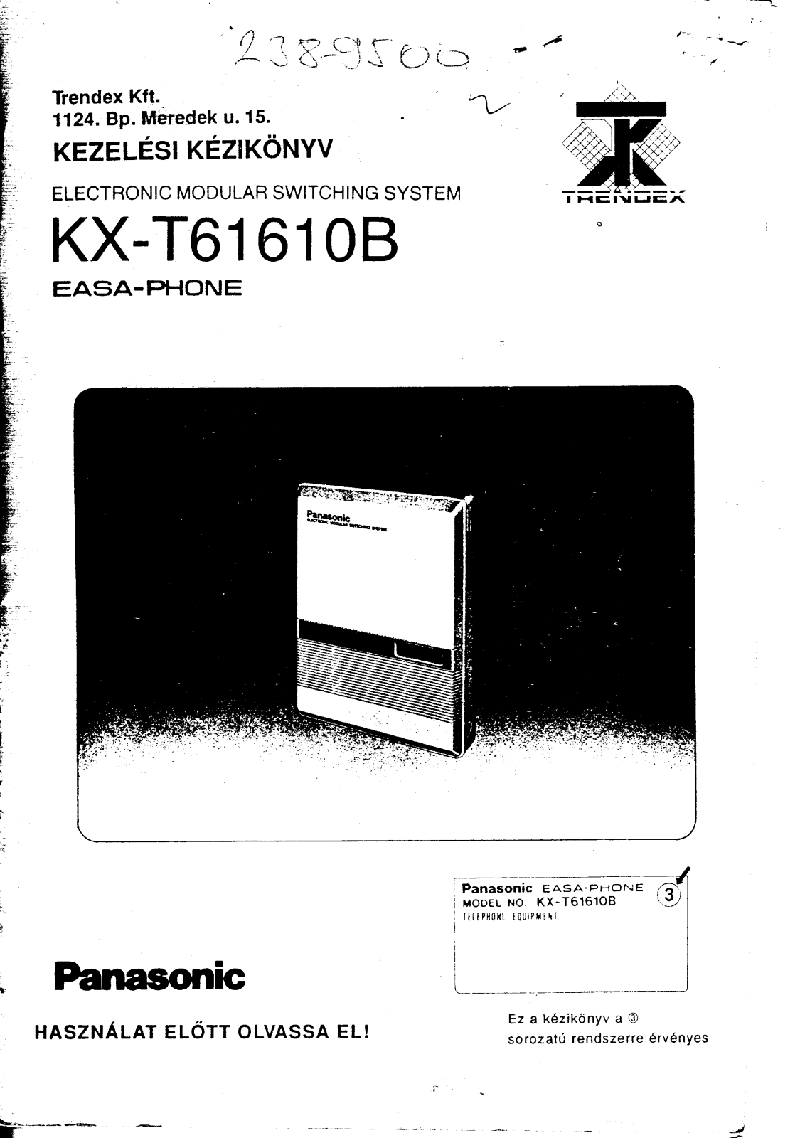 Panasonic KX-T61610B User Manual