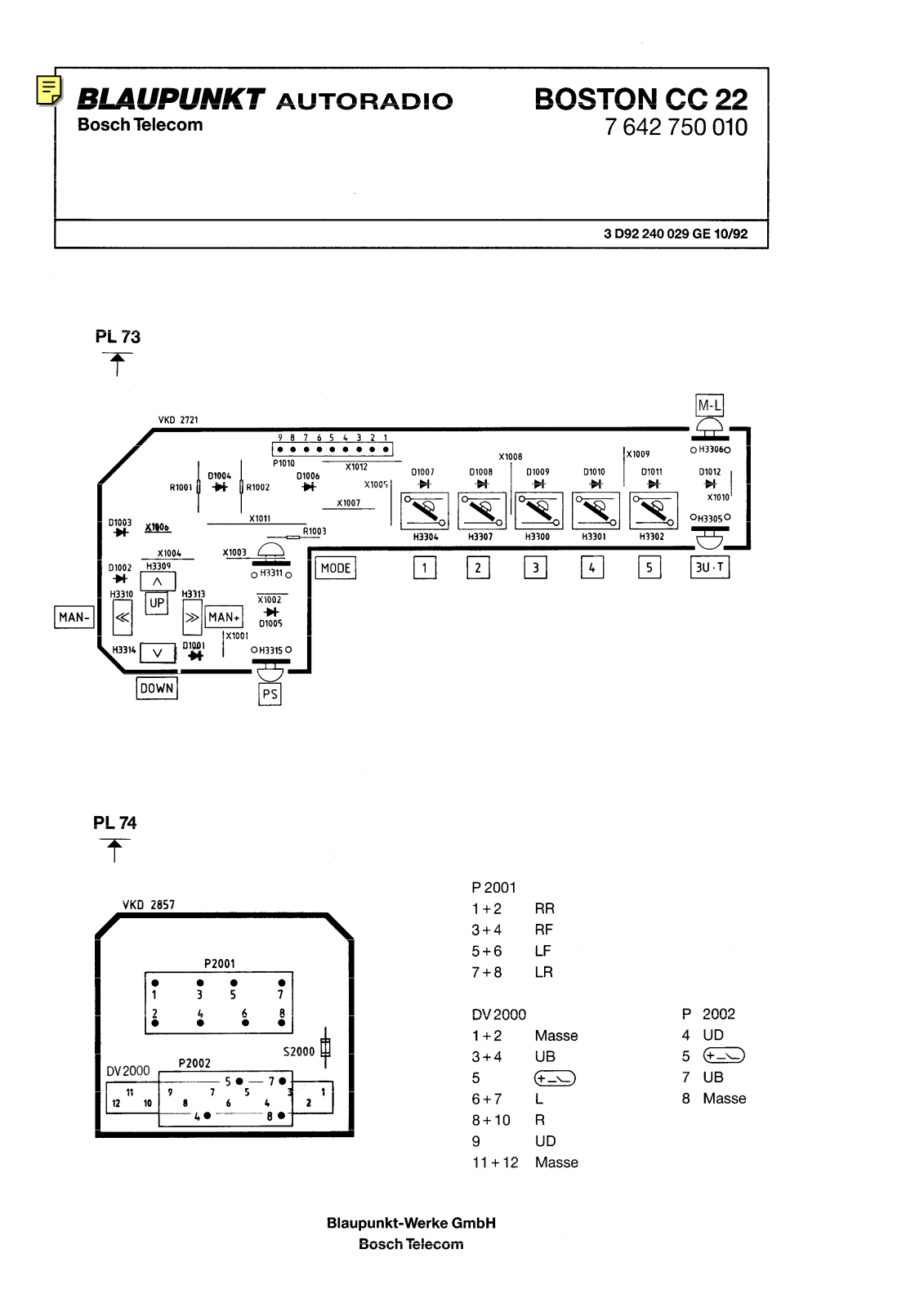 Blaupunkt bcc22 Service Manual