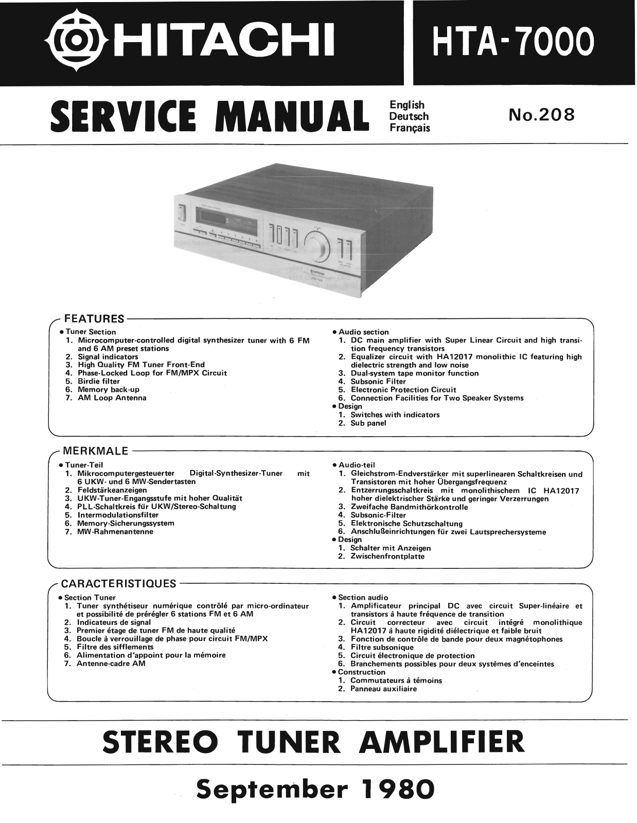 Hitachi HT-A7000 Service Manual