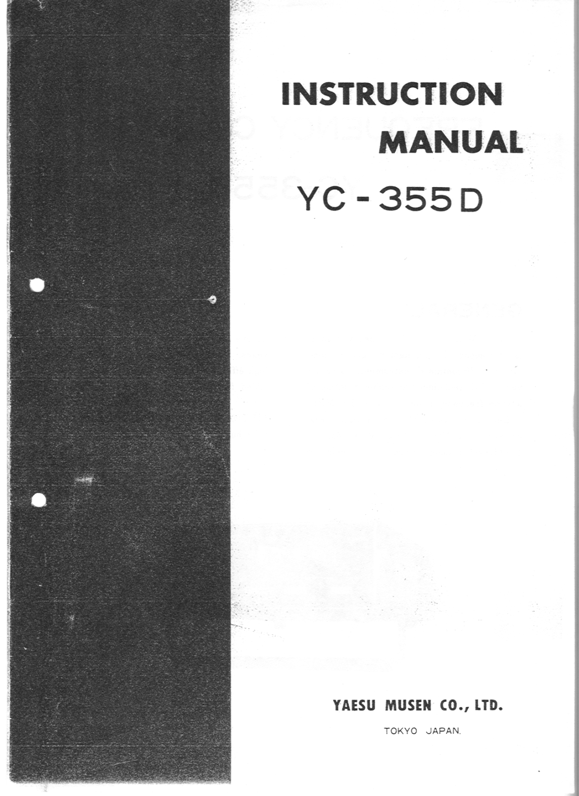 Yaesu YC-355D Service manual