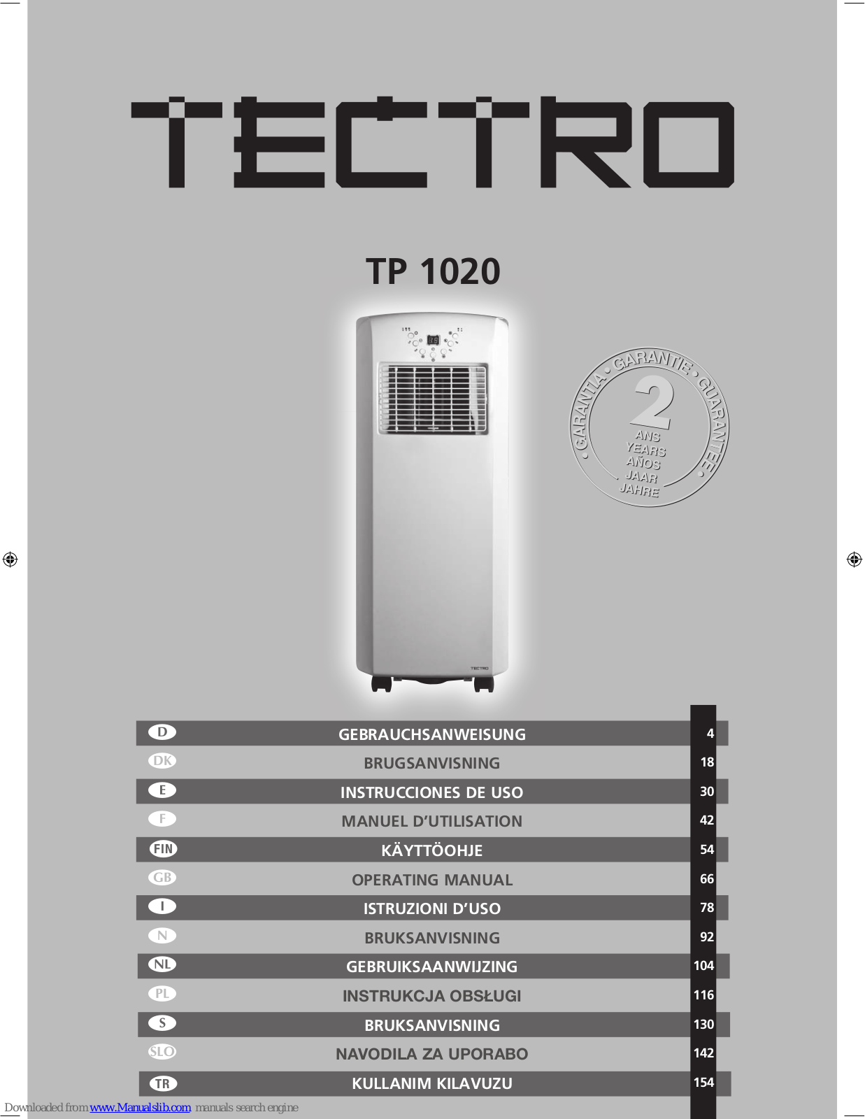 Tectro TP 1020 Operating Manual - ManualMachine.com
