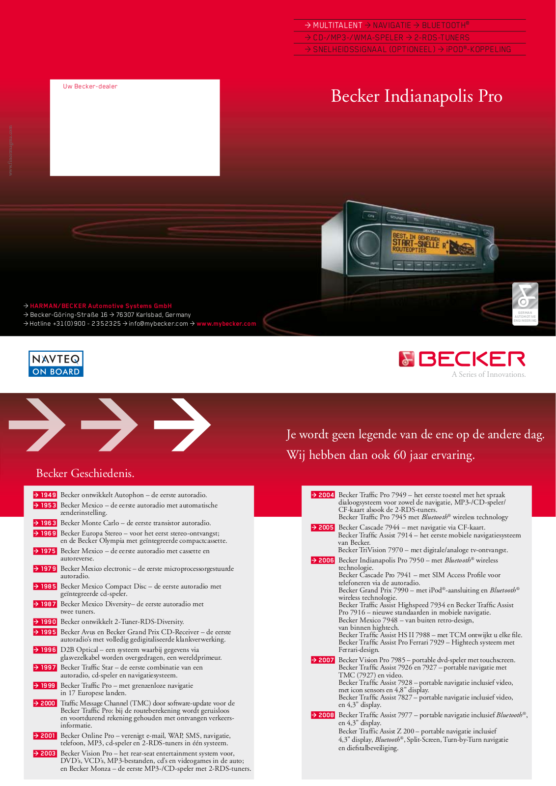 Becker INDIANAPOLIS PRO 7950 User Manual