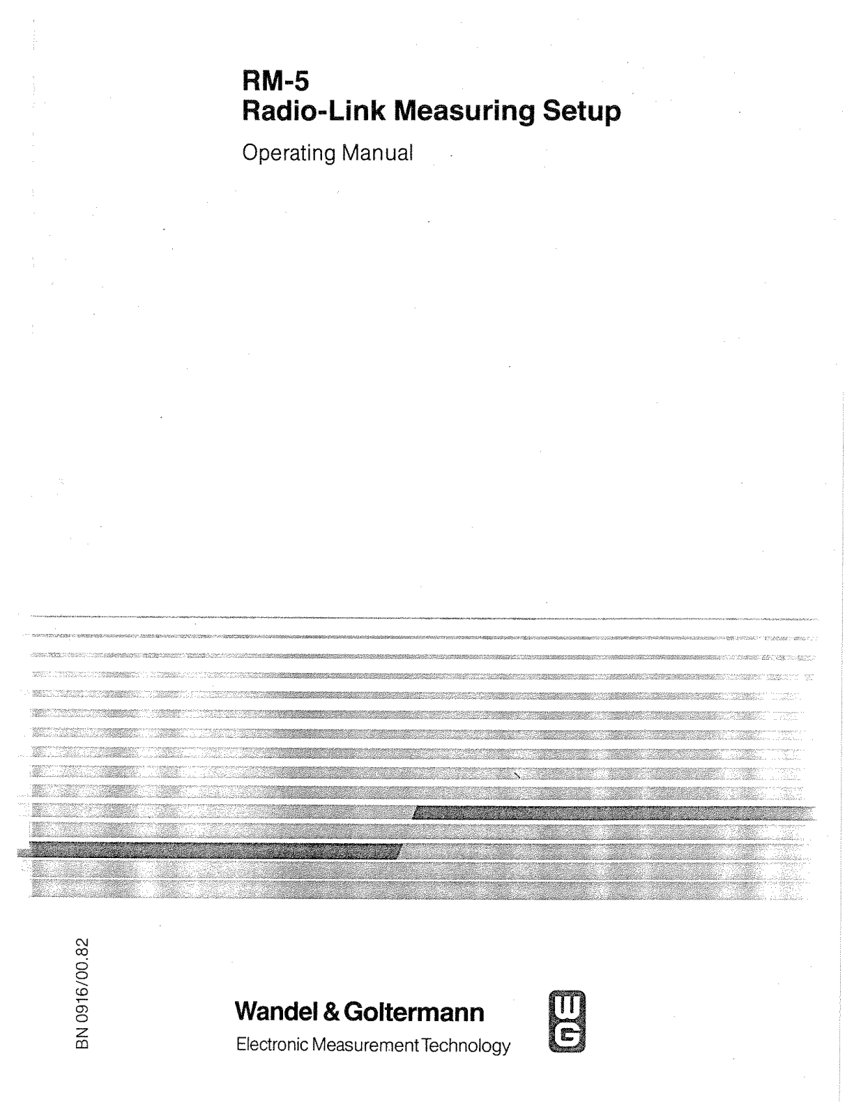 Wandel & Goltermann RM-5 User Manual