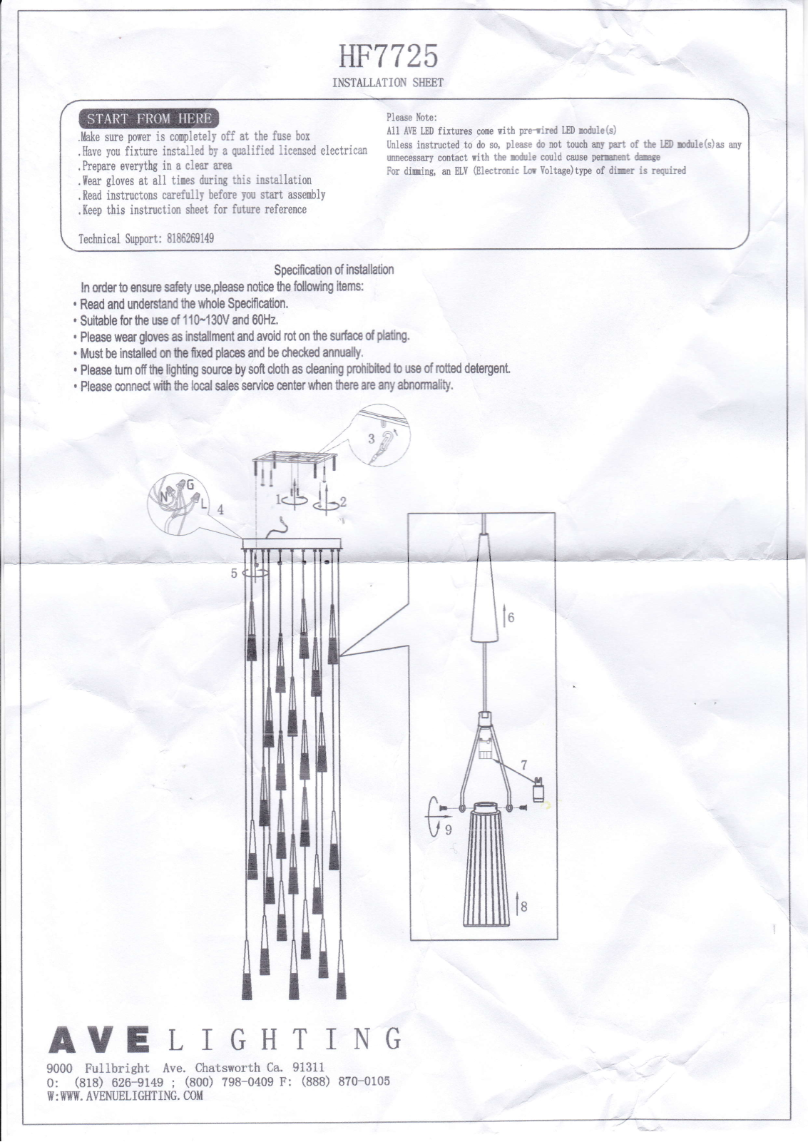 Avenue Lighting W004166342 Installation & Assembly - ManualMachine.com
