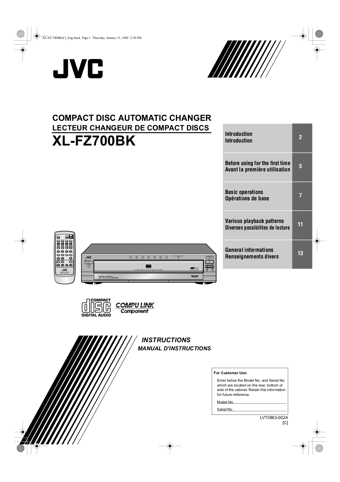 JVC XL-FZ700BK User Manual