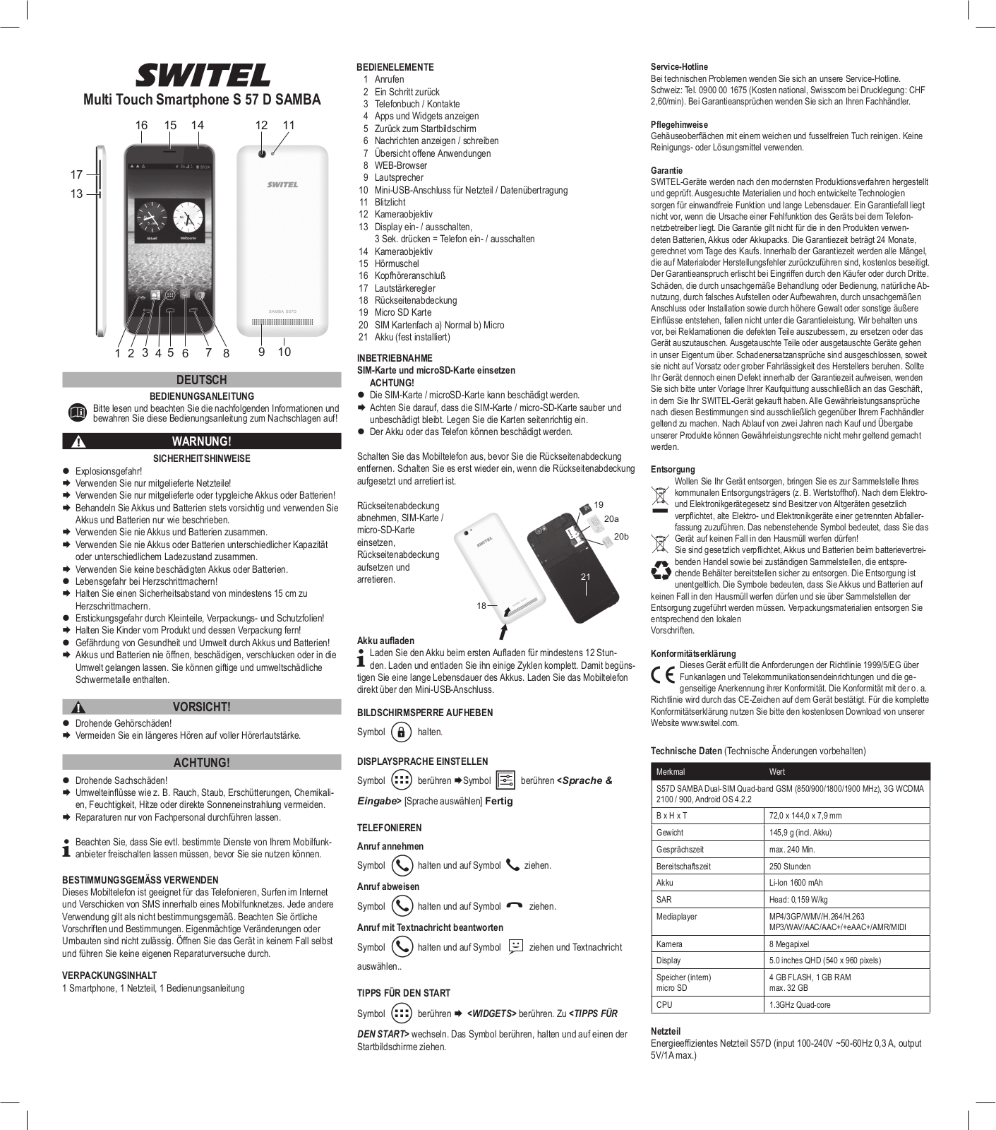 Switel S57D User Manual