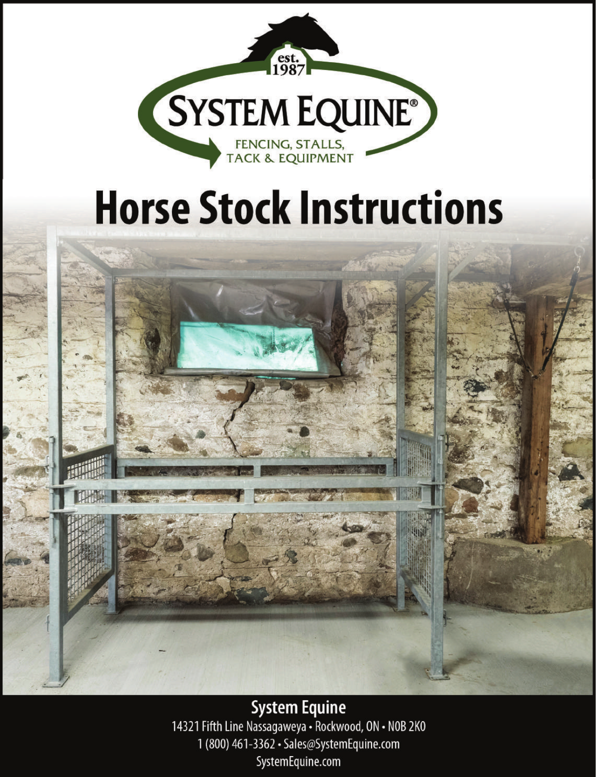 System Equine Horse Stock Series Instructions Manual