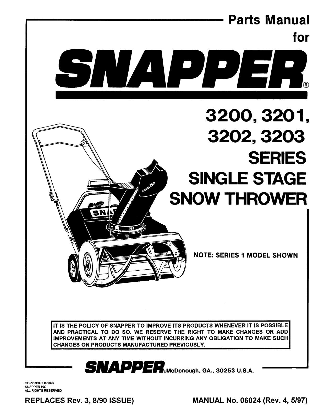 Snapper 3200 User Manual