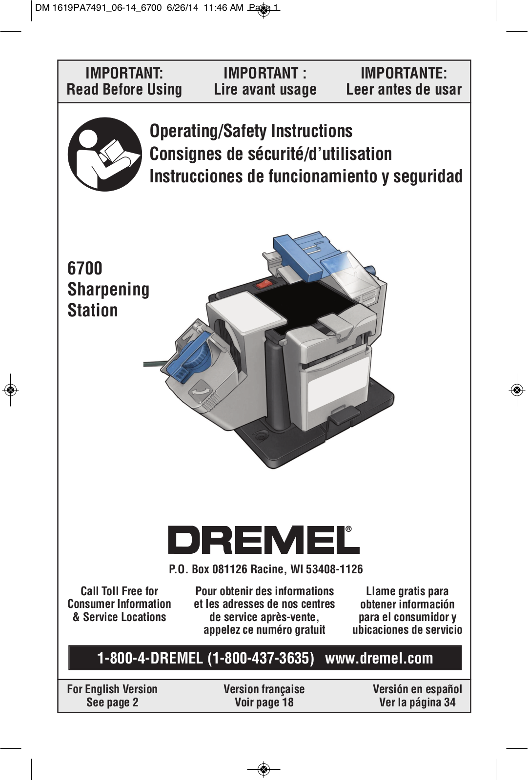 Dremel 6700 User Manual