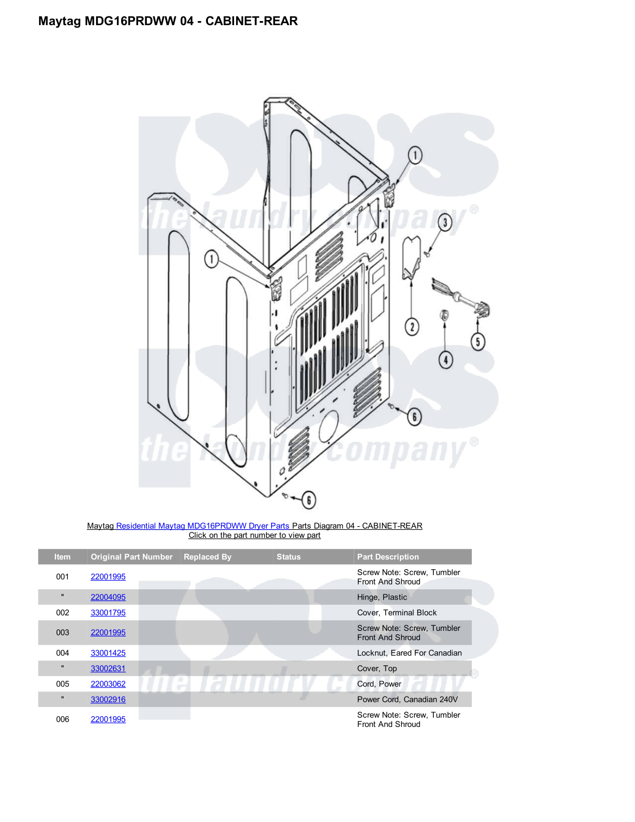 Maytag MDG16PRDWW Parts Diagram