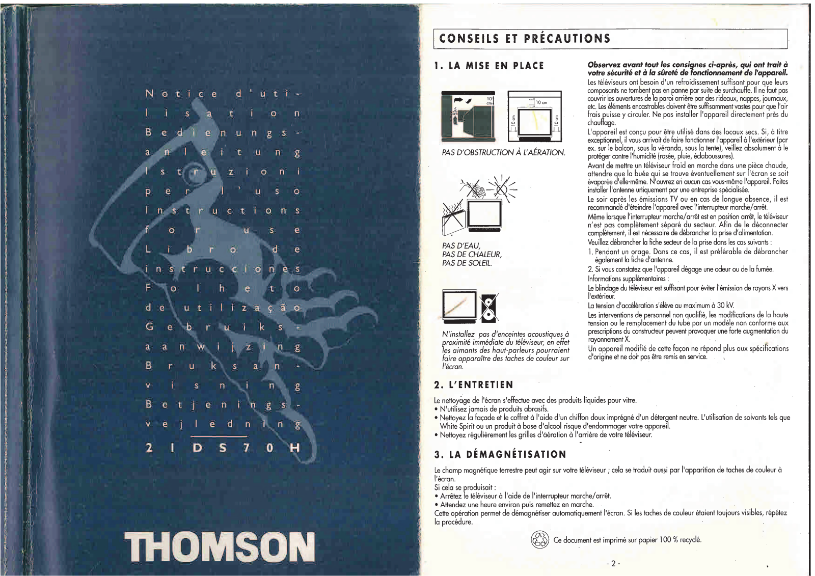 Thomson 21DS70H User Manual