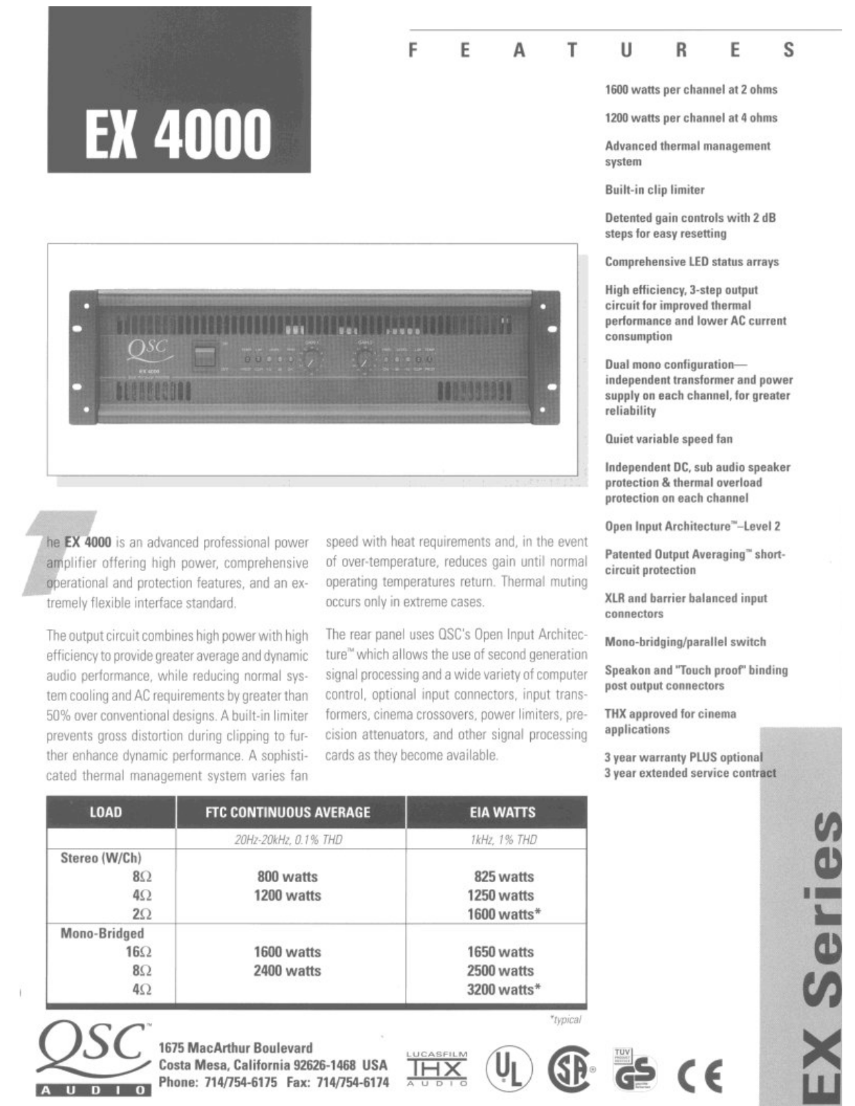 QSC EX-4000 Brochure