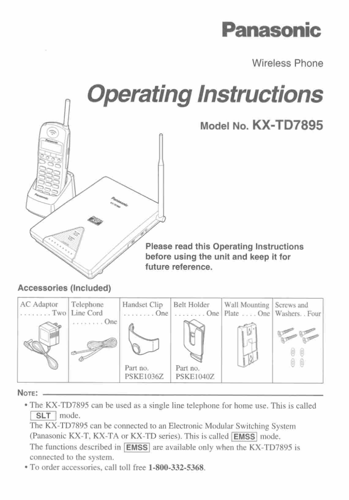 Panasonic KX-TD7895 User Manual