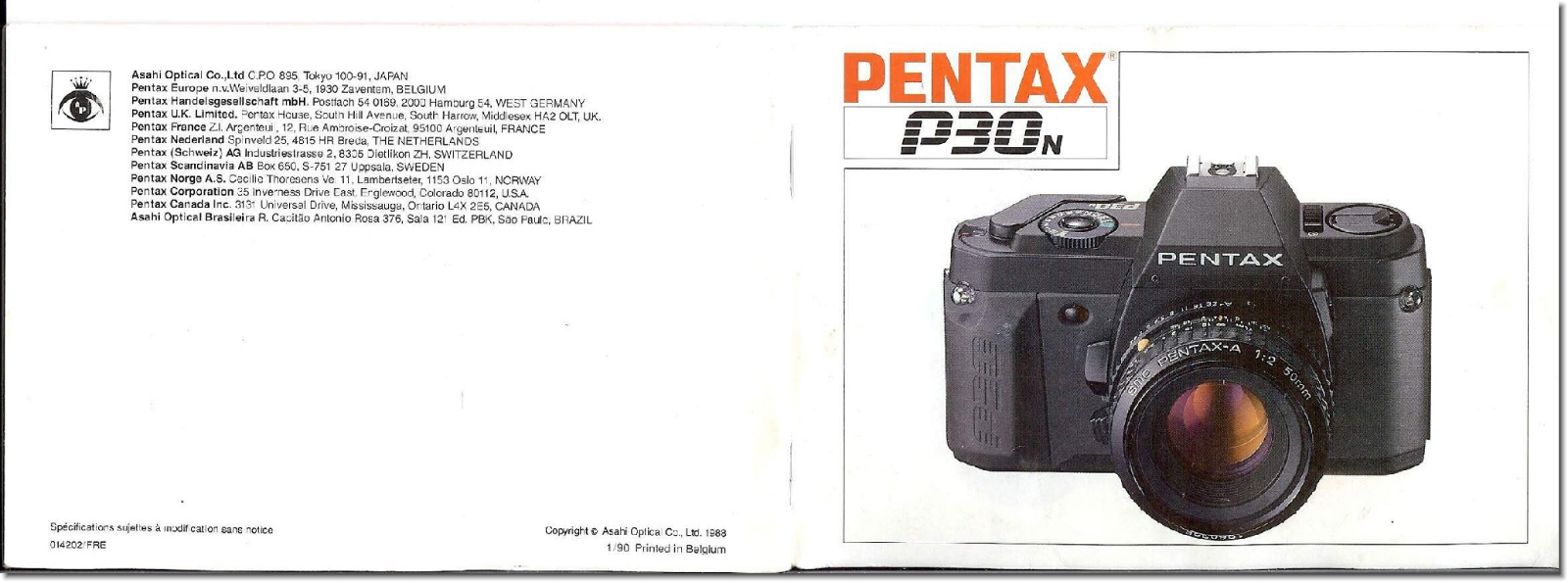 PENTAX P30 N Instruction Manual