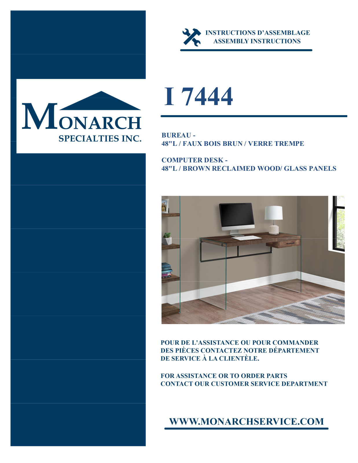 Monarch I7444 Assembly Guide - ManualMachine.com