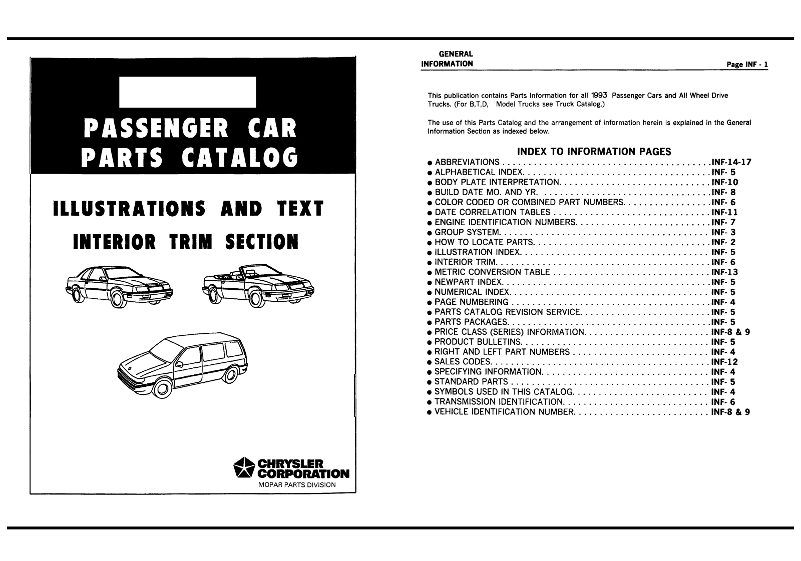 Chrysler Voyager 1993 User Manual