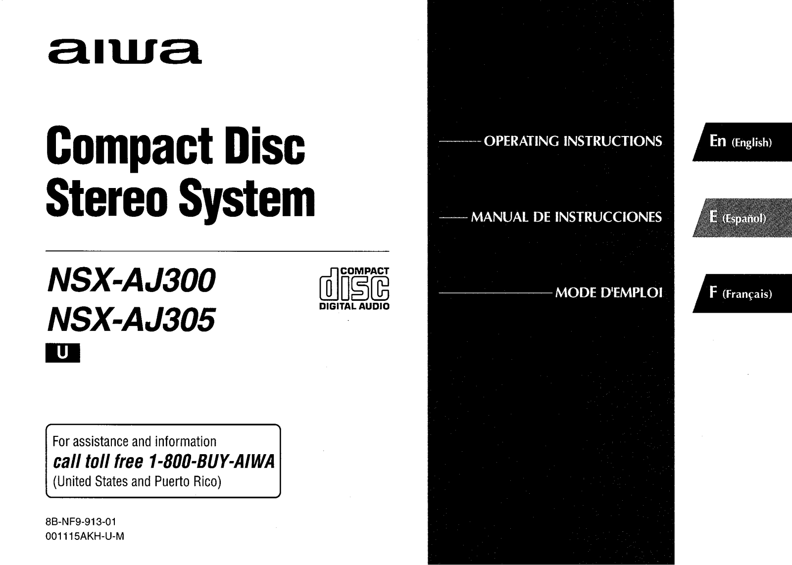 Sony CXNAJ305, CXNAJ300 Operating Manual