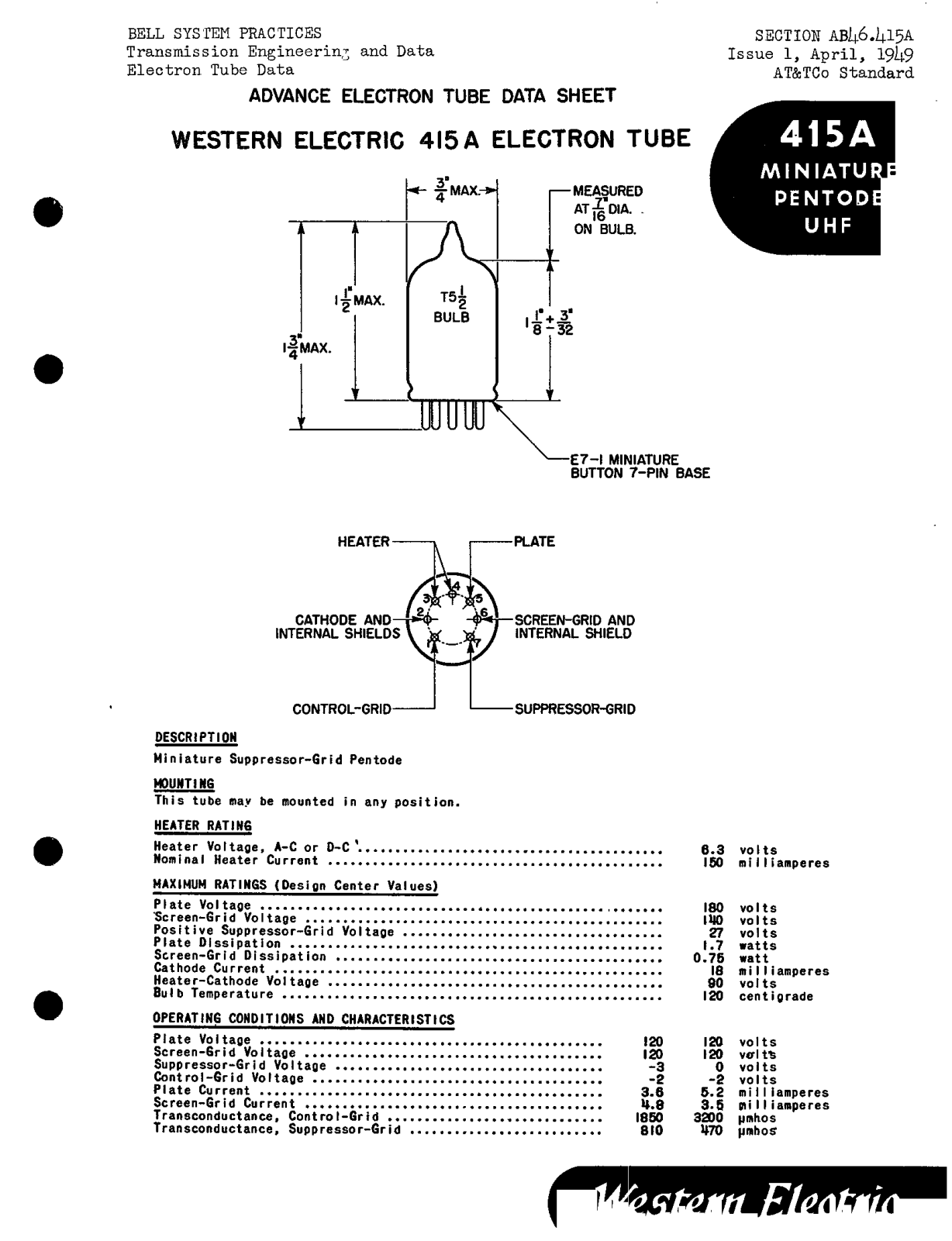 Western Electric 415-A Brochure