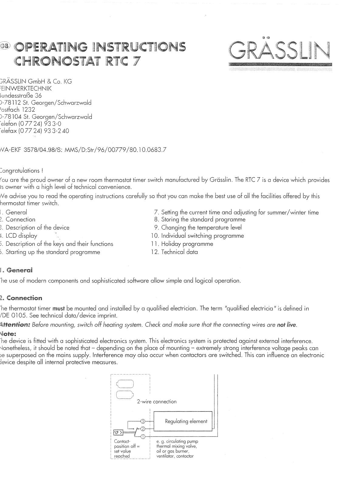 Grässlin RTC 7 User Manual